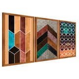 Quadros Chevron Com Moldura Premium 40x60 Kit 3 Peças Titulo 115-rm2