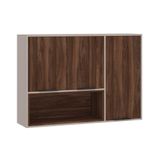 Armário Aéreo 120cm 3 Portas E Nichos Stylo Luciane Móveis Cinammon-escarlate