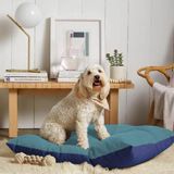 Caminha Pet Quadrado Almofada Para Cachorro Gato Suede Azul Turquesa E Azul Marinho - Ahazzo Móveis