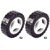 Roda Menor  140 Mm E Calota Plástica (2 Un.) Para Cortador De Grama Ce35m2 E Ce35p