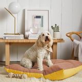 Caminha Pet Quadrado Almofada Para Cachorro Gato Suede Terracota E Amarelo - Ahazzo Móveis