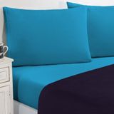 Jogo De Cama Malha Lençol 100% Algodão Gran Moratta 3 Peças Solteiro - Roxo-azul Turqueza