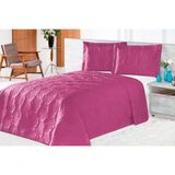 Cobre Leito Pratic Rosas Queen 3 Pecas - Pink