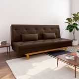 Sofá Cama Suede 3 Lugares Tokio Yescasa Marrom