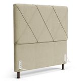 Cabeceira Cama Box Casal Queen Size Mel 160cm Com Frame Linho Bege - Desk Design