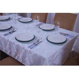 Toalha De Mesa Quadrada Jacquard - 4 Lugares - Branco