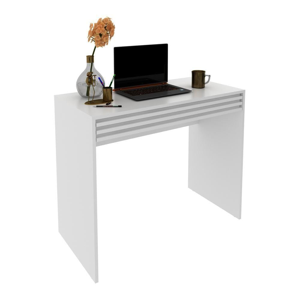 Escrivaninha-mesa Escritório 90cm Com 1 Gaveta Multimóveis Cr25261 Branco Branco