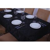 Toalha De Mesa Quadrada Preta 1,35x1,50 - Tecido Jacquard