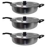 Frigideira Hotel Antiaderente Polida Grande 30cm - 3 Un
