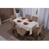 Toalha De Mesa Retangular 6 Lugares Jacquard 1,35x2,00