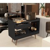 Aparador Buffet Bar Retro Jb 4064 Adega Luxo Preto - Cor: Preto