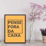 Quadro Decorativo Pense Fora Da Caixa 33x24cm