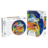 Quebra-cabeça Redondo - 500 Peças - Leão Majestoso - Pais E Filhos