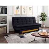 Sofa Cama Suede 2 Lugares Com Baú Berilo Espresso Móveis Preto