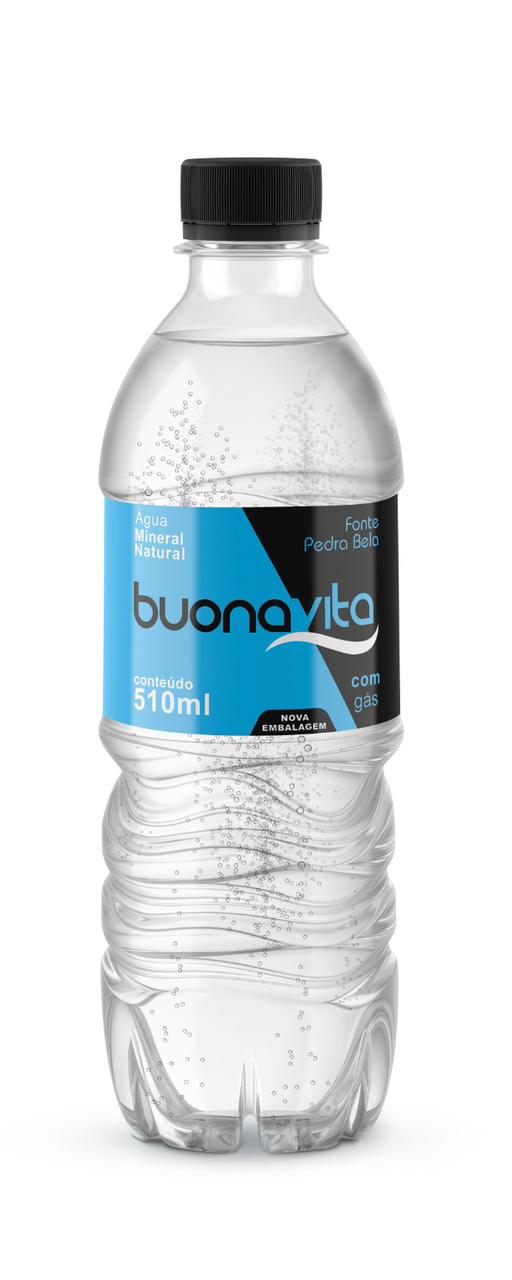 Agua Mineral Buona Vita Com Gás Pack Com 12 Unid. 510ml