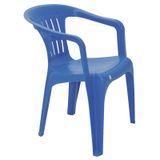 CADEIRA PLASTICA MONOBLOCO COM BRACOS ATALAIA AZUL