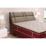 Cabeceira Cama Box Estofada Queen Queen Imperador Suede Bege - Simbal