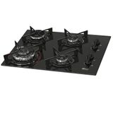 FOGAO COOKTOP FISCHER 4Q FIT LINE GAS TRIPLA CHAMA  MESA VIDRO PRETO