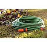 Mangueira Flex Para Jardim Verde Com Faixa Preta Em Pvc 4 Camadas 25 M Com Engate Rosquea