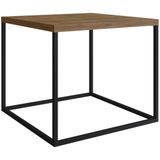 Mesa Lateral Quadrada Cube Artesano 38 Cm (altura) Em Mdp Bp Estrutura Preta Em Aço Vermont