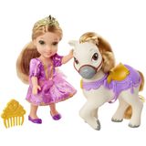 Disney Princess Rapunzel Petite Doll &amp, Pony, 6 polegadas