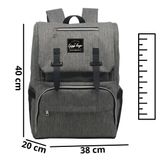 Mochila Maternidade Impermeável Cinza 40x38x20cm Mf8141