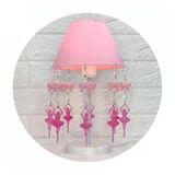 Abajur Rosa Bebê Artesanal - Decoração Quarto Crianças