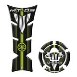 Kit Adesivo Protetor Tanque E Bocal Moto Yamaha Mt-03 Verde Verde