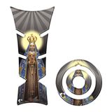Kit Adesivo Resinado Protetor Tanque E Bocal Moto Yamaha Nossa Senhora Preto