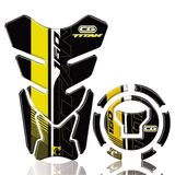 Kit Protetor Tanque Adesivo Moto Honda Cg Titan 160 Ano Acima 2018 Amarelo