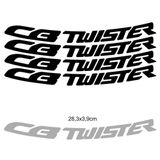 Kit 4 Adesivos Roda Interna Moto Honda Cb Twister Preto Preto