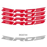 Kit 4 Adesivos Roda Interna Moto Honda Bros Vermelho Vermelho