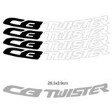 Kit 4 Adesivos Roda Interna Moto Honda Cb Twister Preto Preto