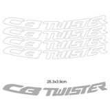 Kit 4 Adesivos Roda Interna Moto Honda Cb Twister Branco Branco