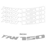 Kit 4 Adesivos Roda Interna Moto Honda Fan 150 Branco Branco
