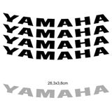 Kit 4 Adesivos Roda Interna Moto Yamaha Preto Preto