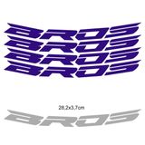 Kit 4 Adesivos Roda Interna Moto Honda Bros Azul