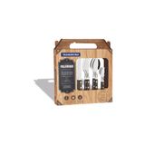 Faqueiro Tramontina Polywood Com Lâminas Em Aço Inox E Cabos De Madeira Castanho 24 Peças Tramontina