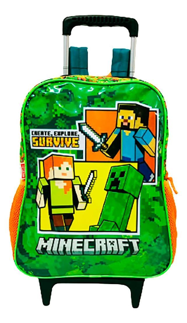 Mochila Minecraft Infantil Com Rodinhas - Sestini