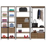 Quarto Modulado Closet 4 Módulos Estilo Industrial Steel Quadra Vermont Base Preto - Artesano