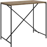 Mesa Industrial Steel Quadra Artesano 110 Cm (largura) Em Mdp Vermont Estrutura Aço Preto Fosco