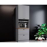 Módulo Cozinha Henn Americana Paneleiro C- 2 Portas E 2 Gavetas (1 Forno) 71.5cm Cinza-nature