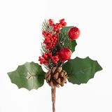Kit 8 Ramo Artificial Frutas Vermelhas Decoração Natal 20cm