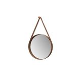 Espelho Decorativo Redondo 60 Cm Com Alça Verona Castanho