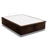 Cama Box Baú Queen Universal Suede Brown (158x198x35) - Ortobom