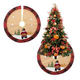 Saia Tapete Árvore Natal 70cm Luxo Juta Pelúcia