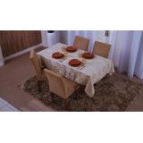 Toalha De Mesa Jacquard 4 Lugares 1,35x1,50 Bege