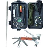 Kit De Sobrevivência Pesca Paracord Serra Lanterna Apito