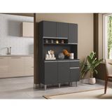 Kit Armario Cozinha Compacta Marcia 105cm 6 Portas Cinza Ajl