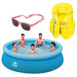 Piscina 4600l Bel Fix + Colete Inflável + Óculos De Sol Rosa